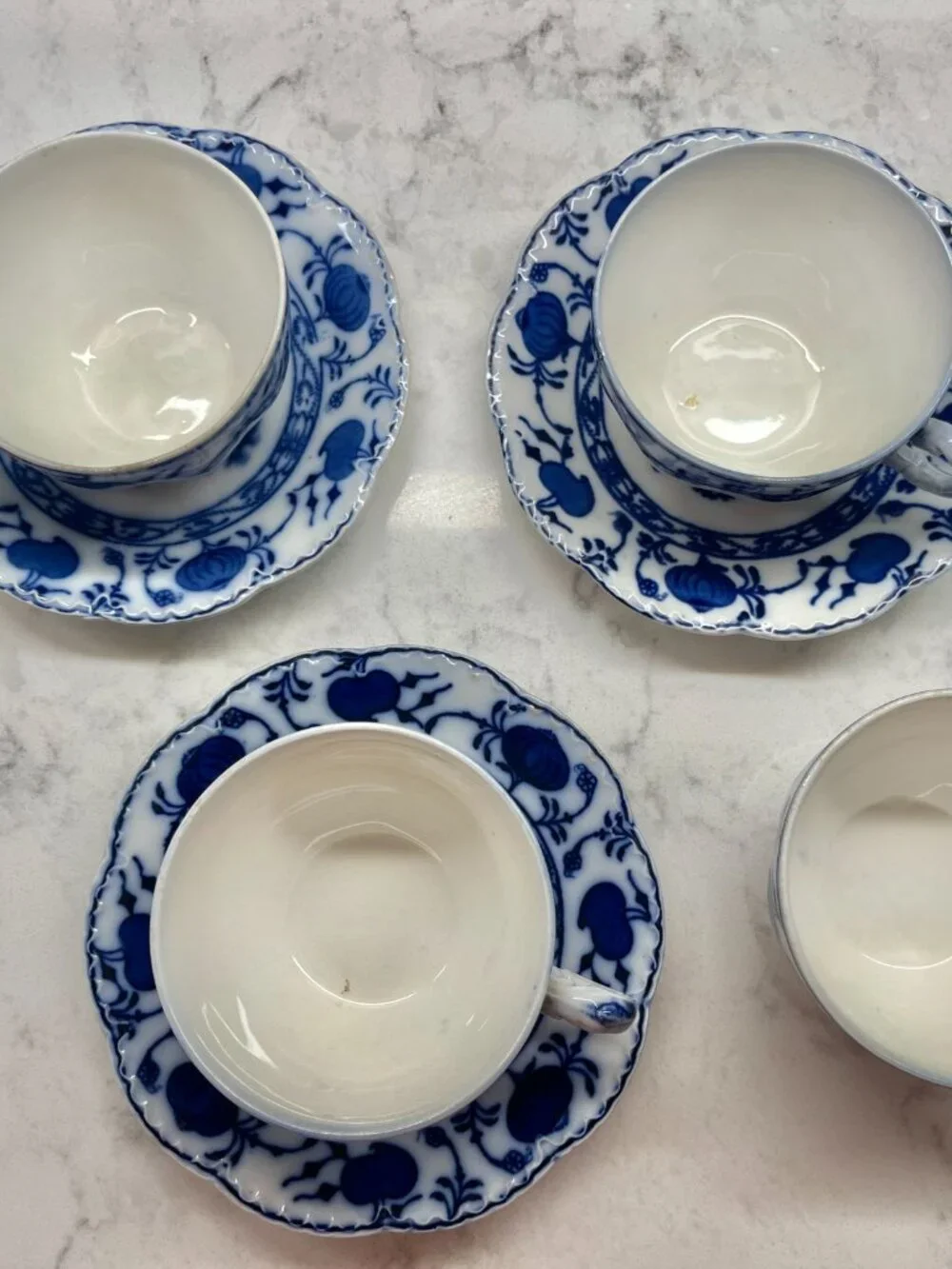 (3) Antique Johnson Brothers Holland Flow Blue 